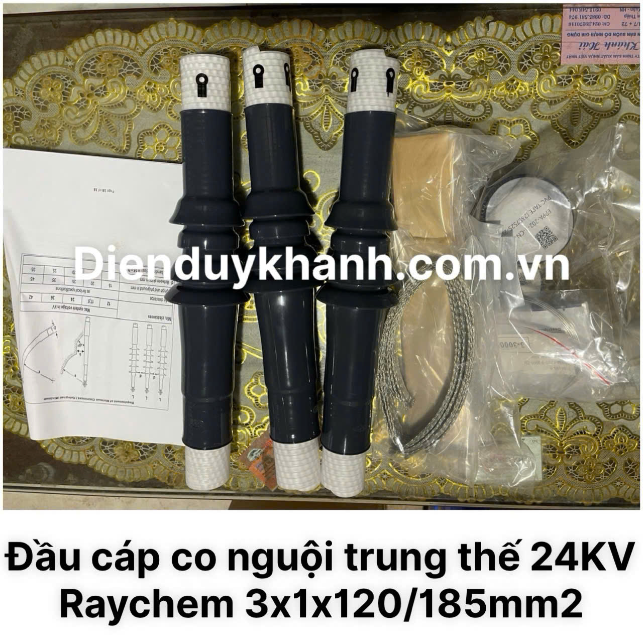 Đầu Cáp Co Nguội Trung Thế 24KV RAYCHEM 3x1x120/185mm2